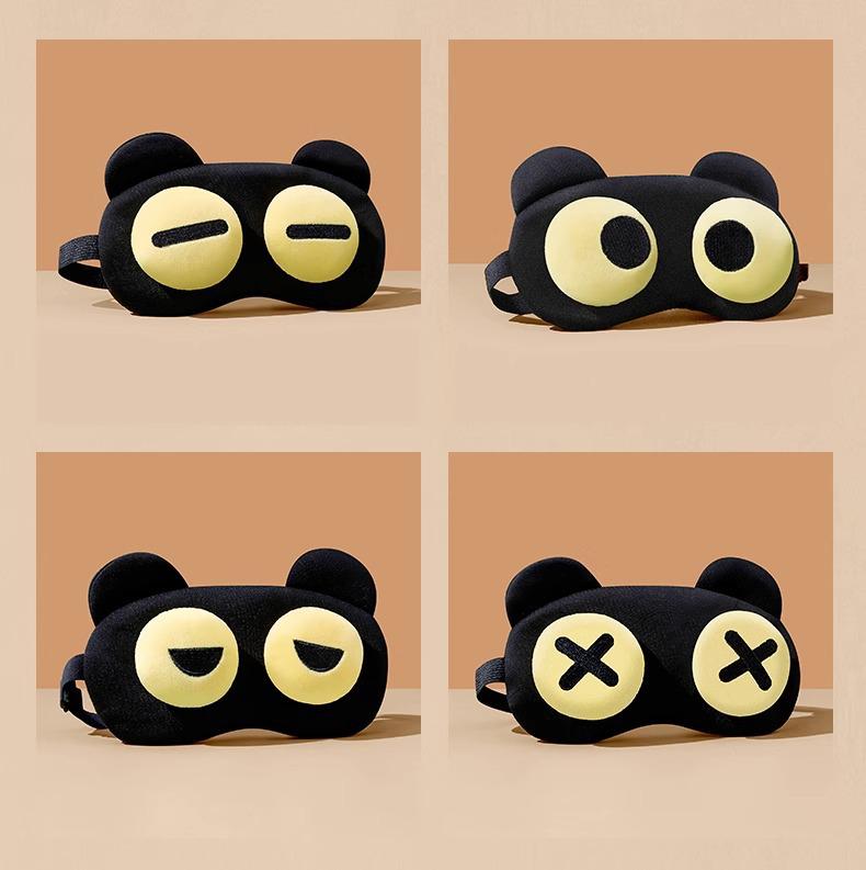 Luo Xiaohei Cartoon Plush Eye Mask: Cute & Funny Blackout with Ice/Heat Compress