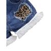 Baby Girls Denim Casual Outfit Sets Sleeveless Leopard Print Denim Leopard Print Denim Shorts Suits Girls