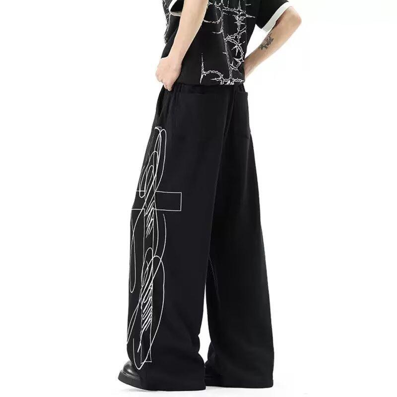 American original Guochao street dance loose casual dance pants thorn graffiti double-sided large printing hip-hop casual sweatpants