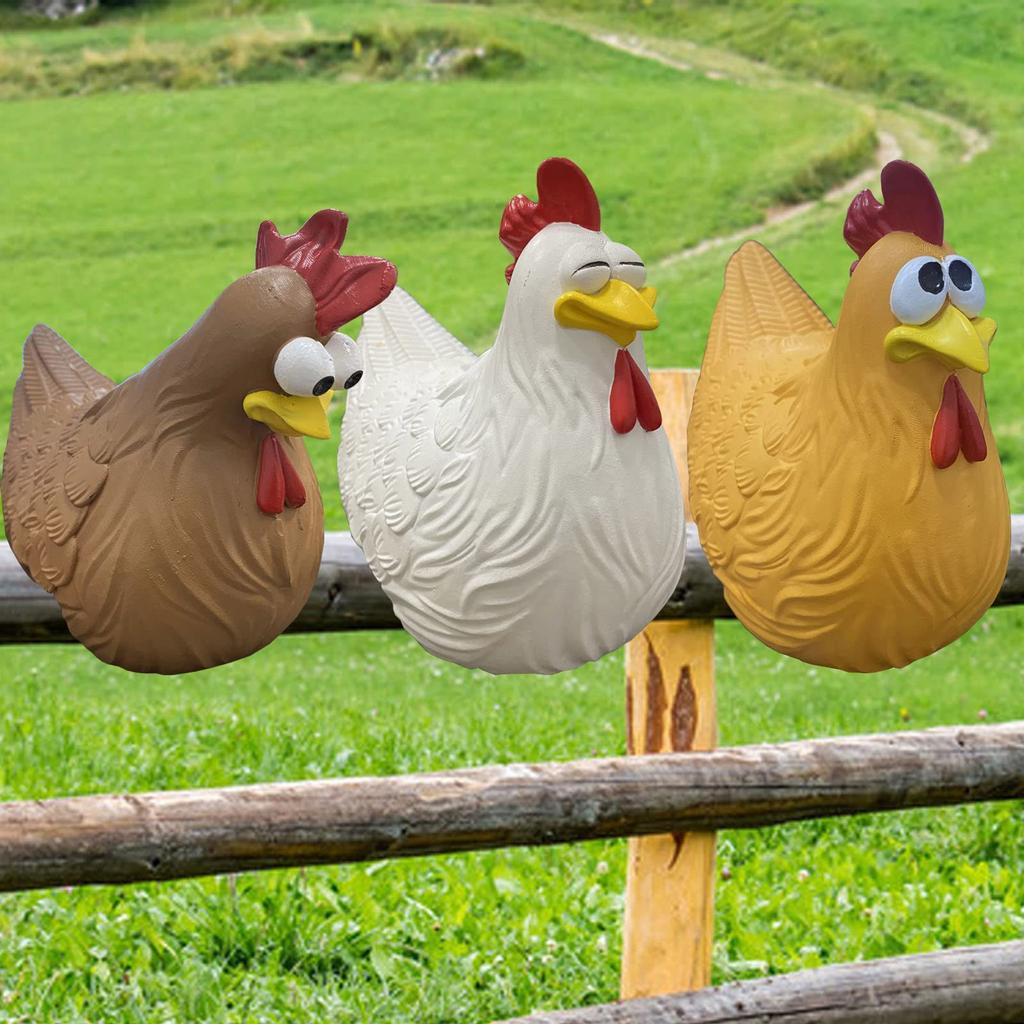 Kyllingdekorasjoner Design Gjerde Gårdsplass Kreativ dekorasjon Gårdgårdsgård Resin Kyllingstatue