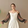 Lightweight Mesh Bride Arm Sleeves Elasticated Lace Trimmed Wedding Gloves Formal Occasion Dress Accessories