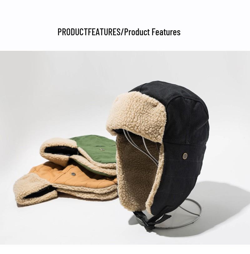 Lei Feng Winter Aviator Hat with Ear Protection for Men & Women – Korean Style Warm Cotton Motorcycle Cap