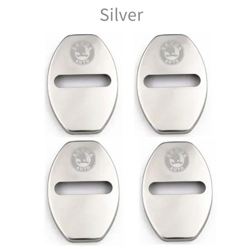 2026 Hot Car Door Lock Cover for SKODA Emblem Octavia Superb Kodiaq Fabia Rapid Spaceback Karoq Yeti Kamiq Metal Sticker Badge D