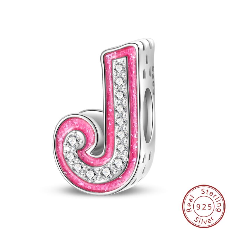 Copper Princess Pink 26 Letters Charm Bead Charms Bead Charms 3mm Do It Yourself Birthday Fine Jewellery Making