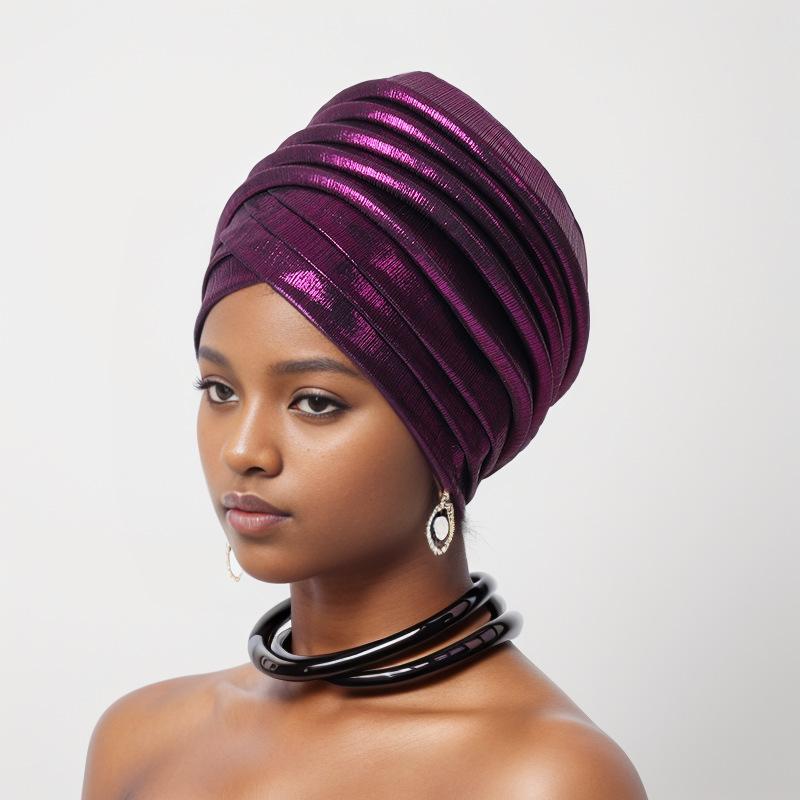 Beauty Strip Multi -Layer Exaggerated Turban Cap African Hat Muslim Turban Hat
