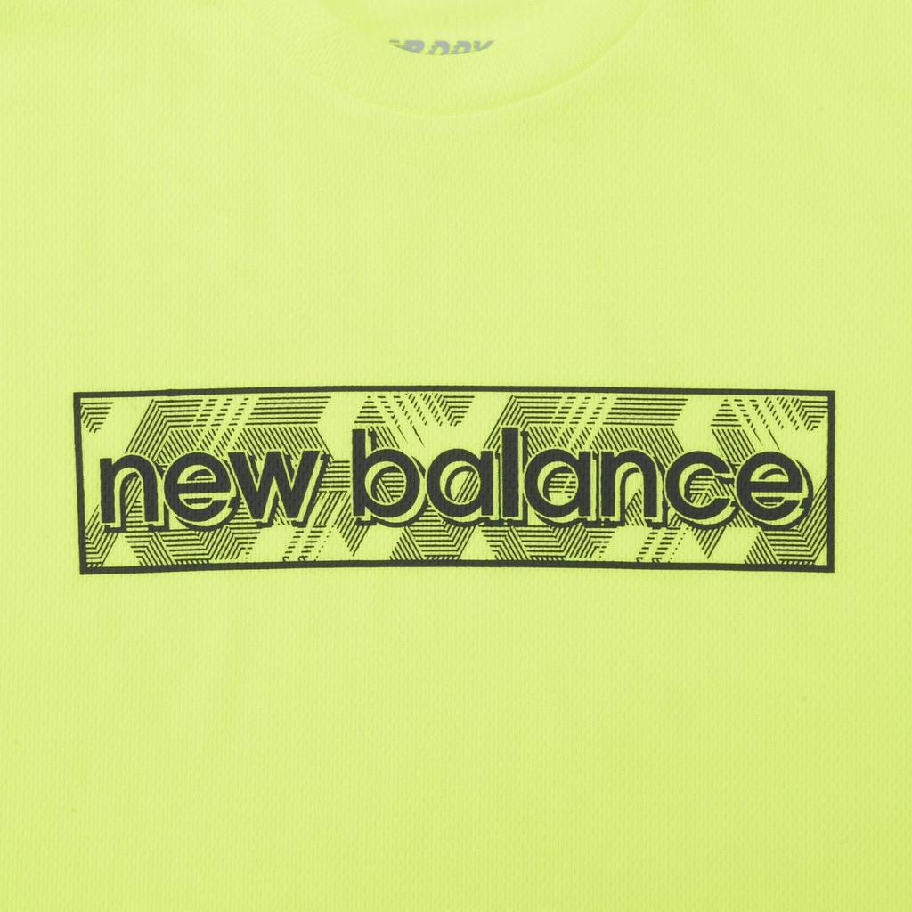 Kids Soccer Short Sleeve Junior Practice Shirt Short Sleeve Linear Logo HIL [New Balance] (ABT45224) (Highlight)