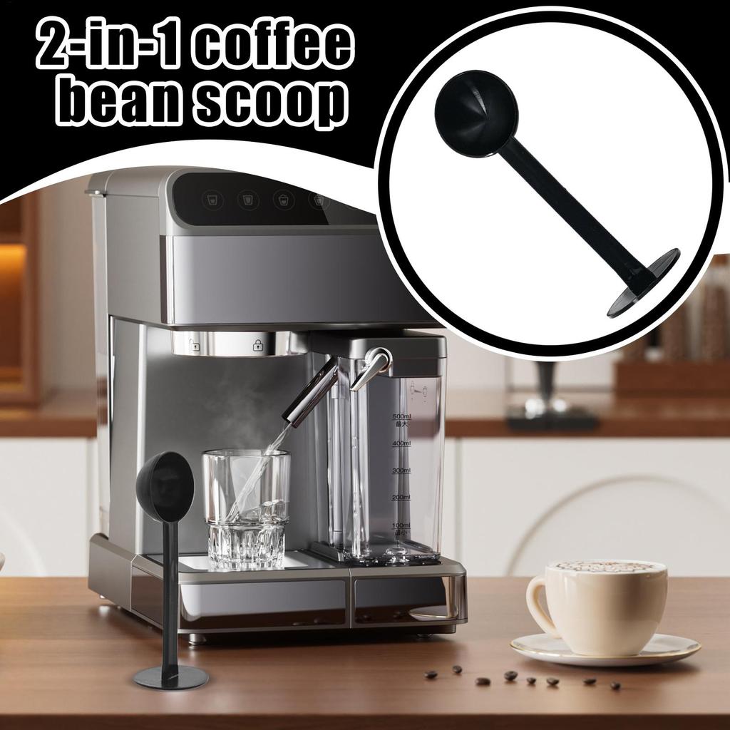 1pcs Espresso Machine Scoop And Tamper Coffee Measuring Pressing Scoop 2-in-1 Espresso Coffee Bean Spoon Tamping Scoop For Home