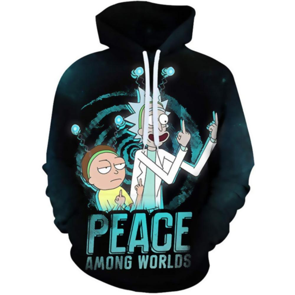 Cross Border Foreign Trade Rick and Morty Digital Printed Hoodie Hooded Men's Hoodie 3D Digital Printed Hoodie