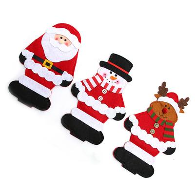 6 Stück Weihnachtsbestecktaschen-Set Wiederverwendbarer Tischgeschirrhalter für Gabel Messer Aufbewahrung Feiertagsparty Dekorationen
