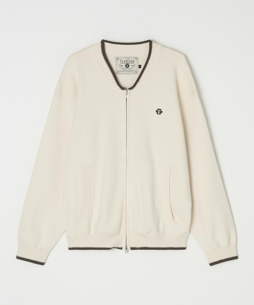 Tradclub Tc Logo Two-Way Knit Cardigan Ivory