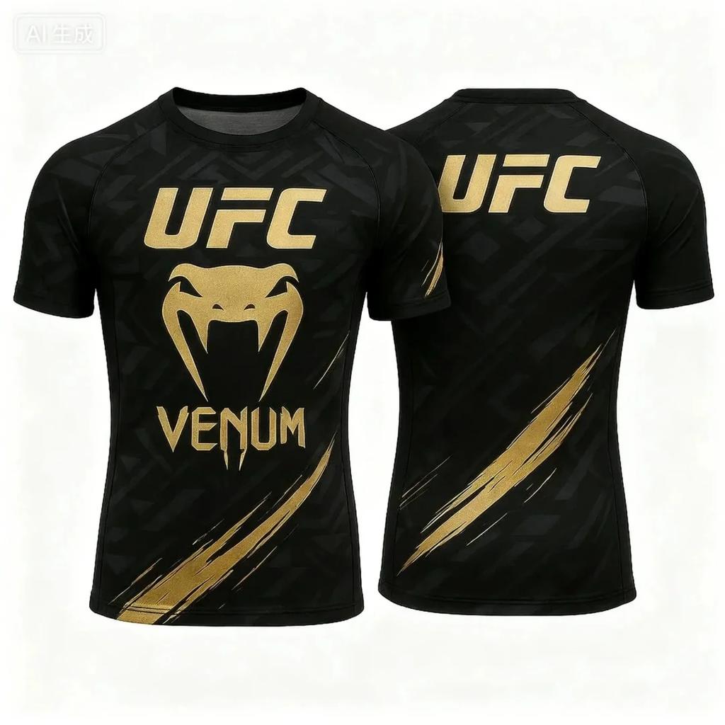 Hot Summer Selling UFC Boxing Fighting Competition Men's T-shirt Fashion Quick Drying Casual Breathable O-neck Short Sleeve Tops
