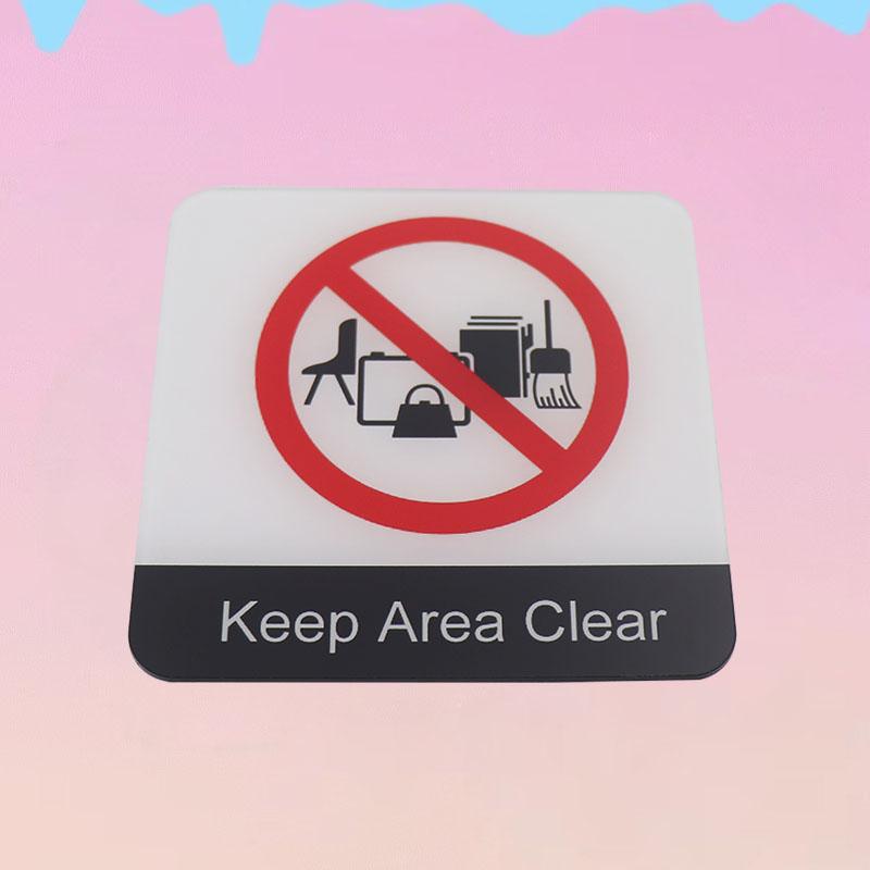 Creative Signage Keep Area Clear Sign Wall Label Sticker Warning Badge for Office Fire exits Stairwells Warehouse Factory Workshop Hospital corridors
