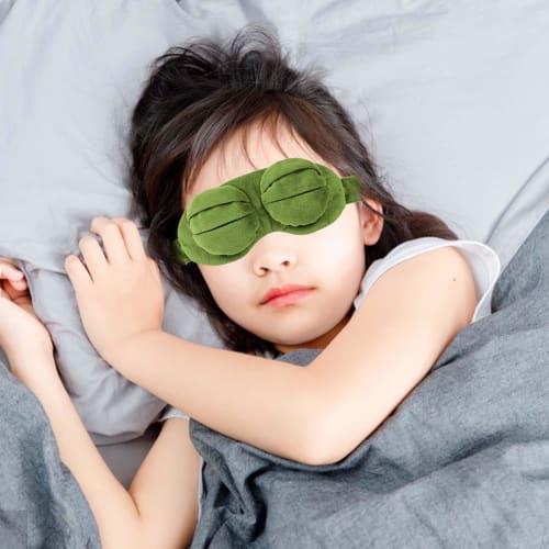 Frog Sleeping Mask, Cute Eyeshades for Sleeping, Soft Eye Patch for Adults, Kids Sleep Eye Cover, Frog Design Sleep Mask, Contoured Sleep Mask 8.66x3.