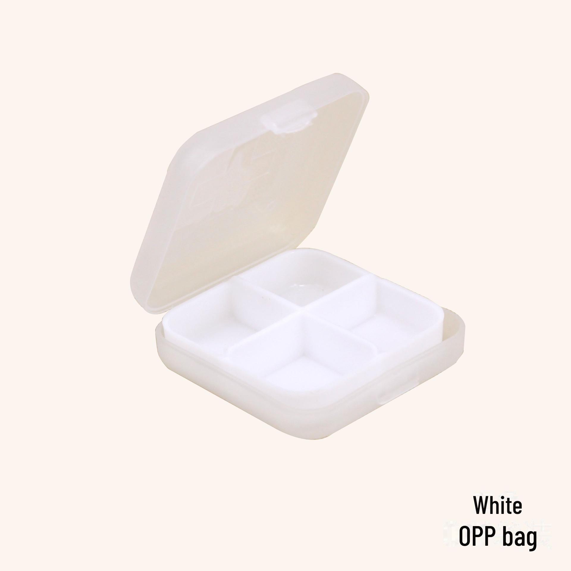 

Компактный 4-секционный мини-ящик для хранения лекарств и ювелирных изделий белый