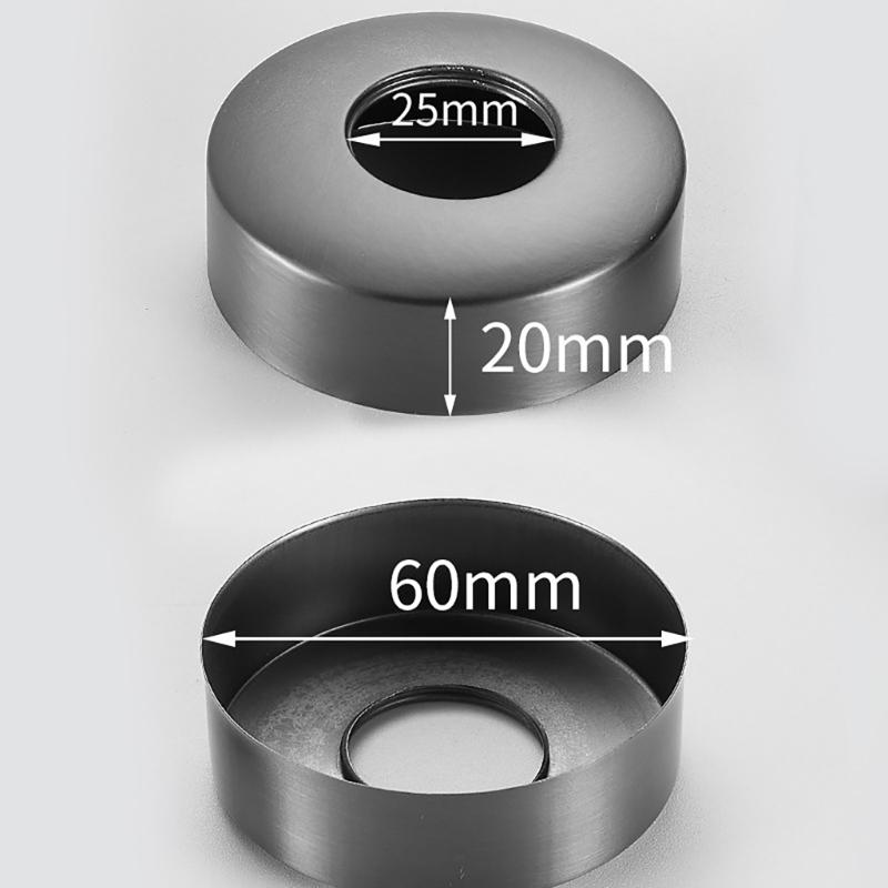 2Pcs Round Shower Faucet Cover Stainless Steel Faucet Decorative Cover Shower Raised Pipe Cover Easy to Install