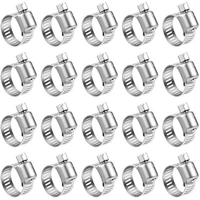 20 Pack Hose Clamp, Stainless Steel Adjustable Range Worm Gear Hose Clamp,Fuel Line Clamp for Plumbing,Automotive And Mechanical Application