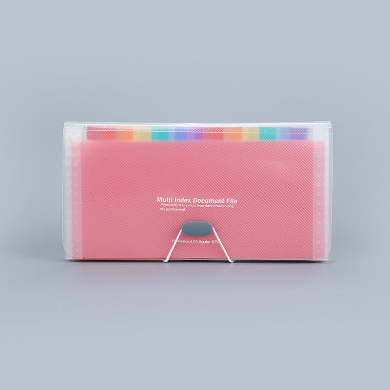 Large Capacity 13-Compartment B6 Accordion Folder In Candy Colors for Receipts and Bills