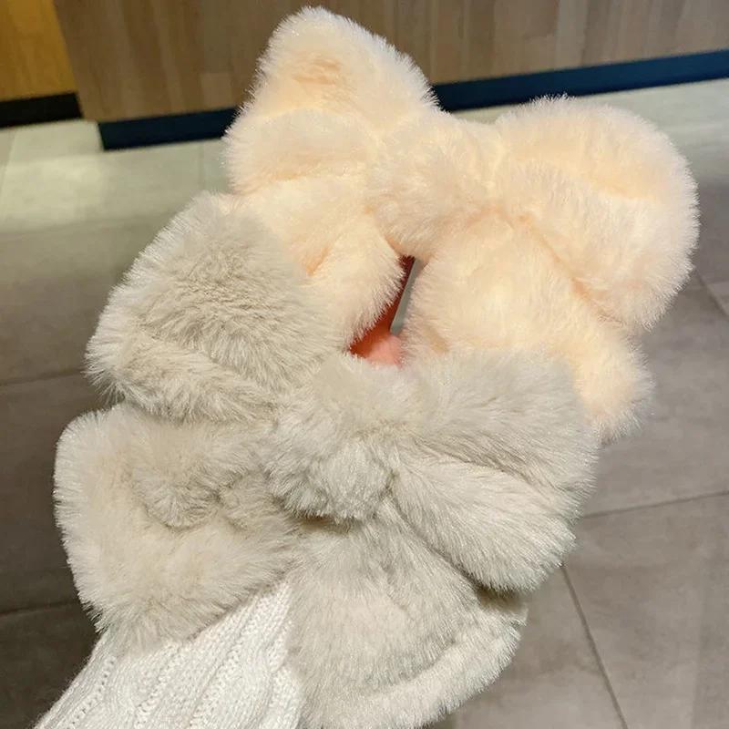 

Милые плюшевые заколки для волос с большим бантом для девочек, милые однотонные заколки-пружинки для волос, украшение для волос, осенне-зимние аксессуары для волос для девочек, подарки бежевый