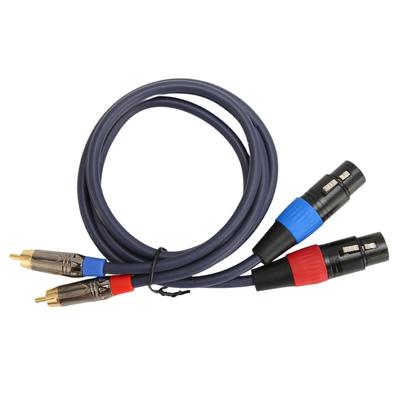 Doppel-XLR-auf-Cinch-Kabel Professioneller 24K vergoldeter Stecker 2 XLR-Buchse auf 2 Cinch-Stecker HiFi-Sound