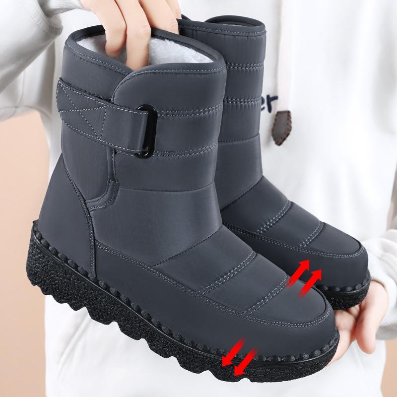Cotton boots women's winter women's shoes large size velvet thickened boots polyurethane lightweight cotton shoes warm snow boots