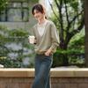 La Chapelle Oversized Crewneck Sweatshirt with Contrast Trim