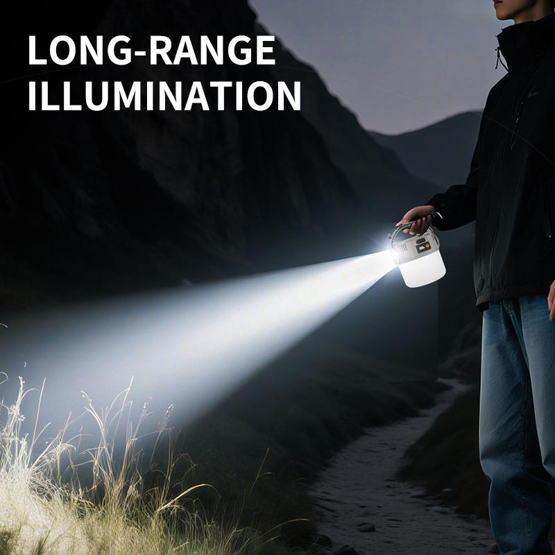 Led Solar Light Bulb Usb Rechargeable Camping Light Portable Outdoor Searchlight Multiduty Hanging Lamp With Flashlight 1Pc