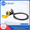 0.1m-5m Extension Cable Adapter USB2.0 Waterproof IP65 Female To Female USB3.0 Socket USB Data Connector Type A Panel Mounting
