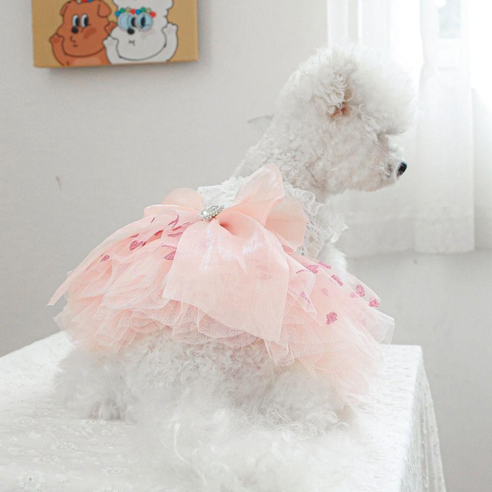 Organza Cat Dog Wedding Dress Fairy Dress Pet Skirt Sweety Puppy Skirt  For Cat Dog