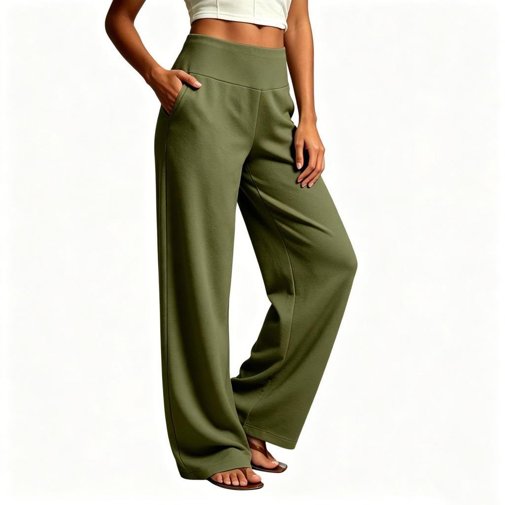 Women Wide Leg Sweatpants High Waist Lounge Pants Loose Fit Casual Long Trousers with Pockets for Everyday Wear