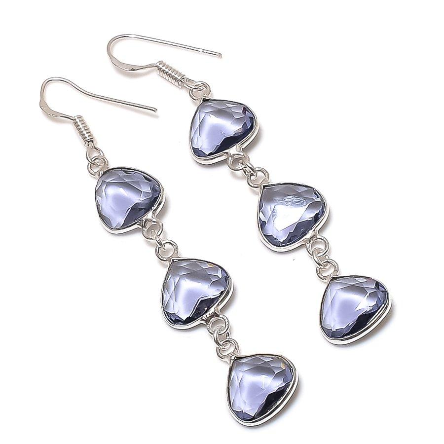 

Natural Amethyst Gemstone 925 Sterling Silver Jewelry Earring 2.56 d9Q55