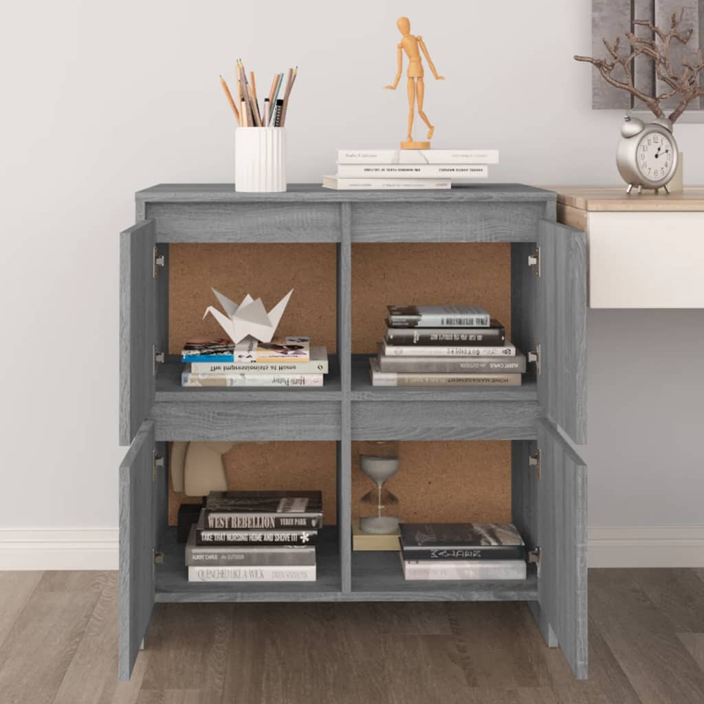 Sideboard Gray Sonoma 70 X 41 X 75 Cm Particleboard