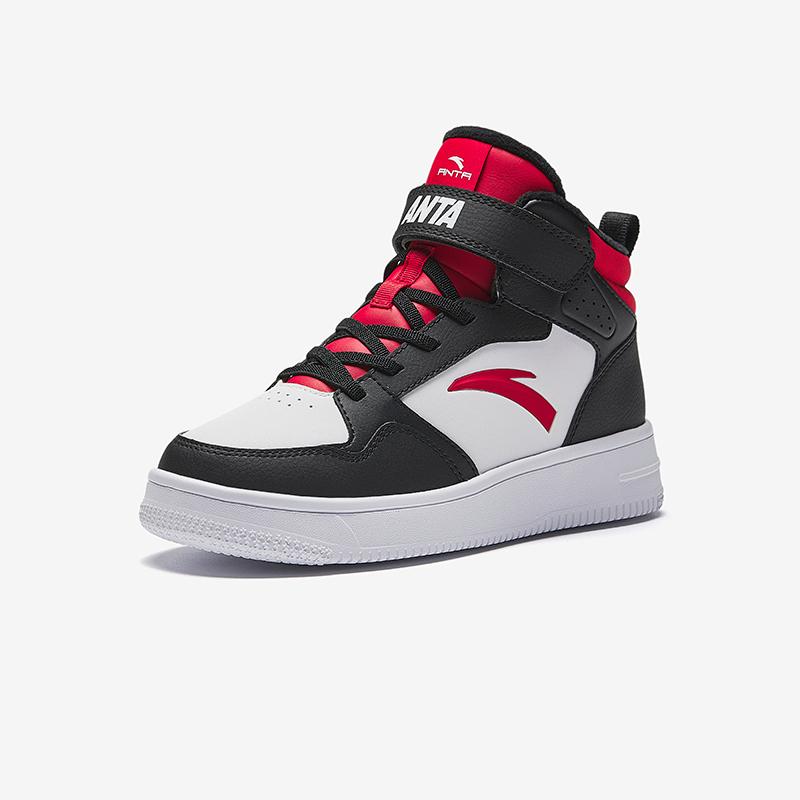 Anta Kids Synthetic Leather Outdoor Series Fleece Lightweight Shock Absorbing Warm High-Top Kids Skate Shoes Kids Skate Shoes A12446939-1