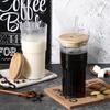 500ml Ribbed Glassware Glass Cup With Lid and Straw Drinking Glasses Cocktail Beer Iced Coffee Mug Juice Tea Cup Water Cups