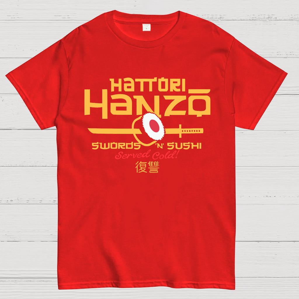Hattori Hanzo Swords 'n' Sushi Unisex 100% Cotton Summer Casual Cool Loose T-Shirt
