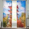 Paisagem da montanha Fuji Japão Cortinas transparentes para quarto Sala de estar Cortinas de tule para cozinha Cortinas de voile para janelas