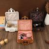 Vintage PP Rattan Woven Storage Box with Lid, Portable Travel Case, Perfect for Wedding Gifts and Holiday Packaging