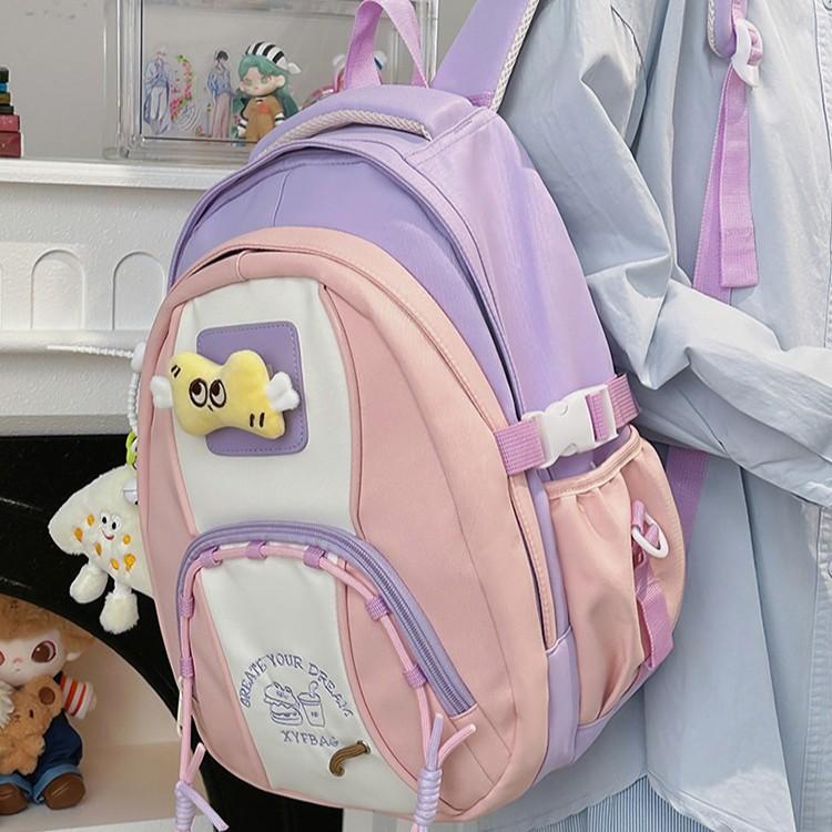 Summer New Fresh and Cute Middle School Student Outdoor Braided Cartoon High-Value Student Backpack