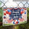 2D Flat Metal Sign for US Patriotic Fans, Vintage Happy Fourth of July Aluminum Tin Sign, Patriotic Wall Decor for Independence Day, Wall Art for Man