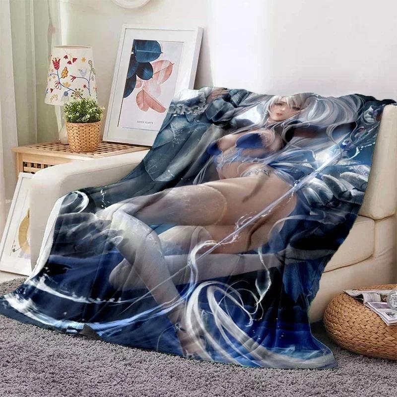 Sexy Anime Girls Blanket Soft Plush Flannel Throws Blankets for Sofa Bed Couch Best Gifts All Season Light Bedroom Warm Decke