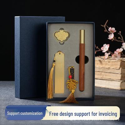 Brass USB Flash Drive Bookmark Gift Set: Customized Logo Business Souvenirs & Corporate Gifts