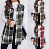 Plus Size Plaid Sleeveless Waistcoat Autumn and Winter Fashion Loose Women's Tweed Jacket