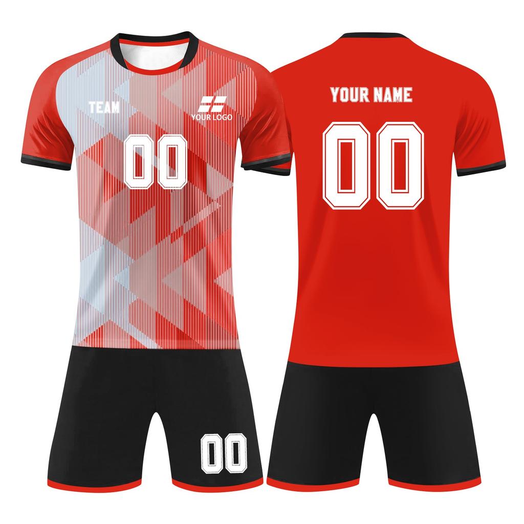 Heren Atletische Voetbalshirt en Korte Broek Set Lichtgewicht Sneldrogend Team Uniform voor Training Wedstrijd Sportkleding