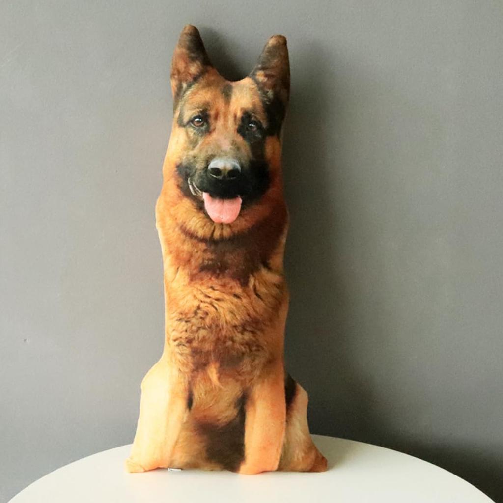 German Shepherd Dog Plush Super Cute 3D Dog Sleeping Sewn Soothing German Toy, Large, Lifelike, Realistic, Squishy, Cushion, Pillow, Wrap, Gift, Toy,