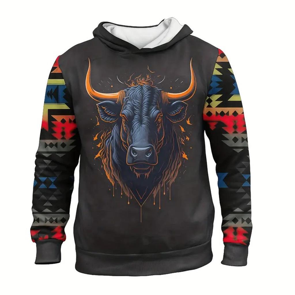 Autumn Men's Hoodie Casual Long Sleeve Pullover Harajuku Print Top Fashion Streetwear Oversized Vintage Men's Hooded Sweatshirt