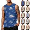 Men's Hawaiian Print Sleeveless Tank Top Loose Fit Casual Summer Wear