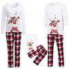 Christmas Women Long Sleeve Tops+Plaid Print Pants  Family Clothes Pajamas