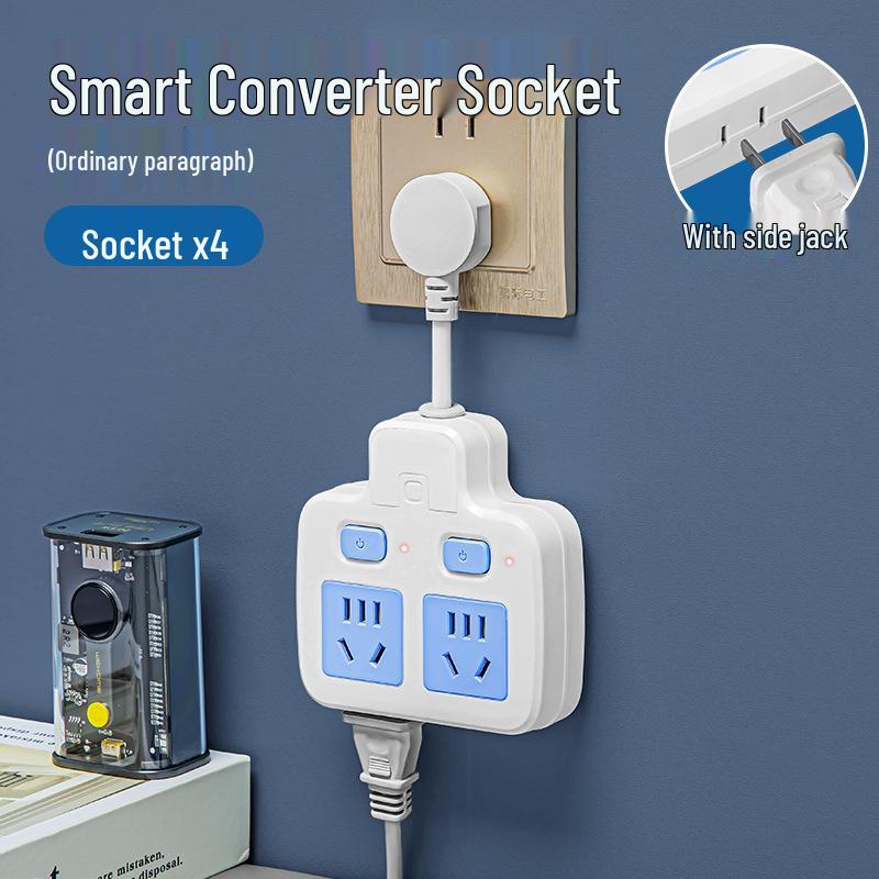 

Compact Multi-Outlet Power Strip with Short Cable and Two-Pin Socket