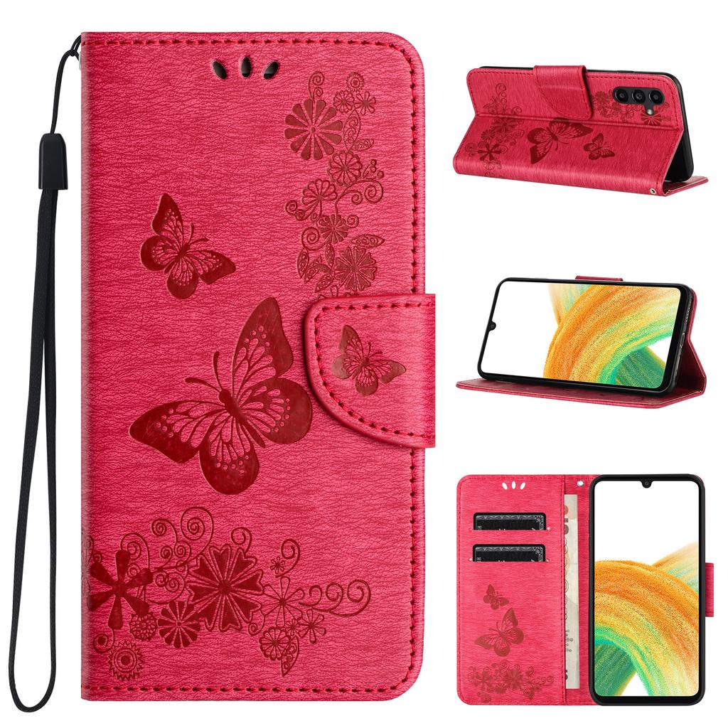 For Samsung Galaxy A35 5G Case Butterflies Flower Folding Stand PU Leather Phone Cover