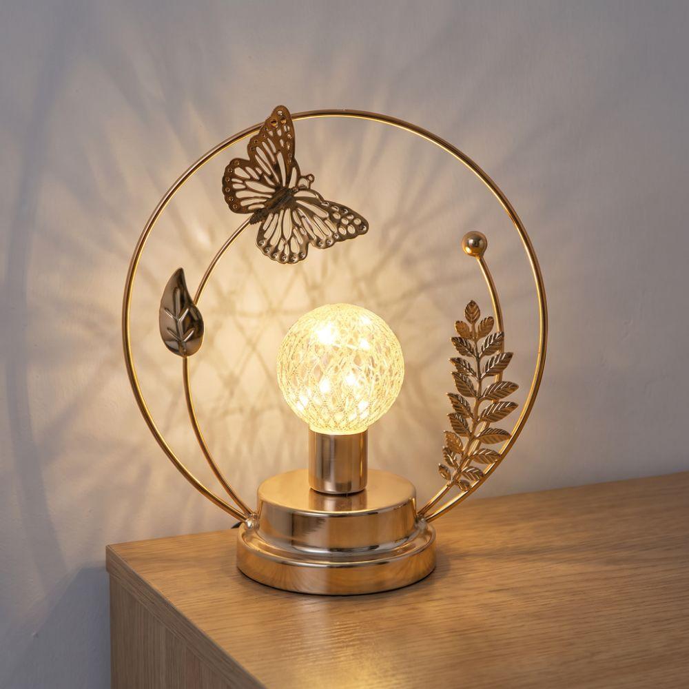 Iron Material Metal Table Lamp Hollow Out Decorative Light LED Night Light Gift Giving