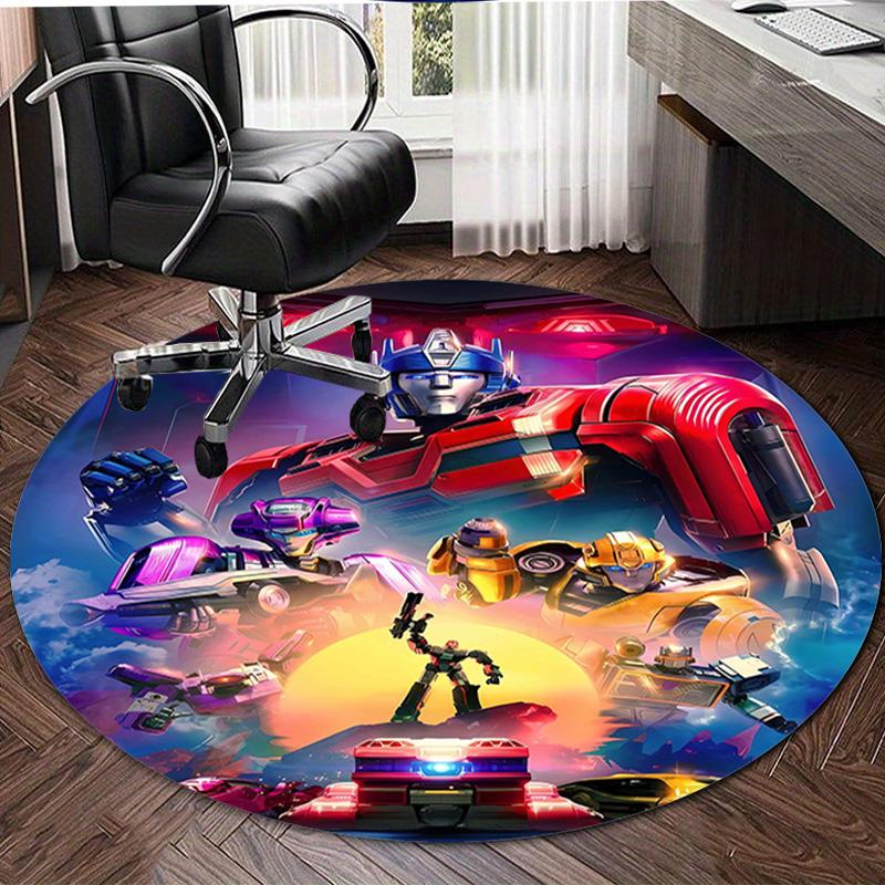 1pc Transformers1 Design Printed Area Round Carpet for Bedroom Living Room Home Decor Rugs Mat Non Slip Mat Rug for Bedside